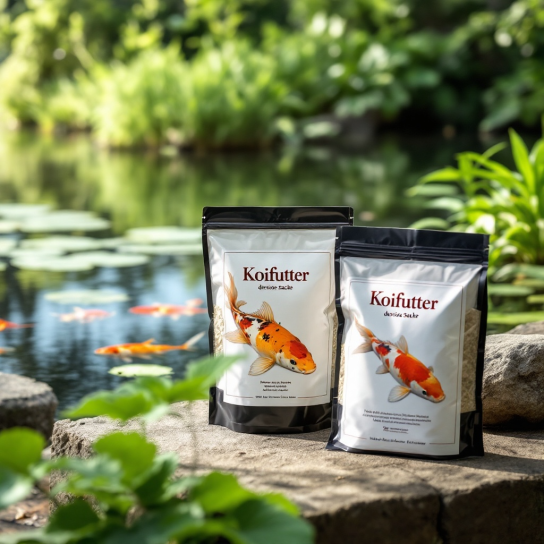verschiedene-koifutter-sorten-am-teich verschiedene-koifutter-sorten-am-teich